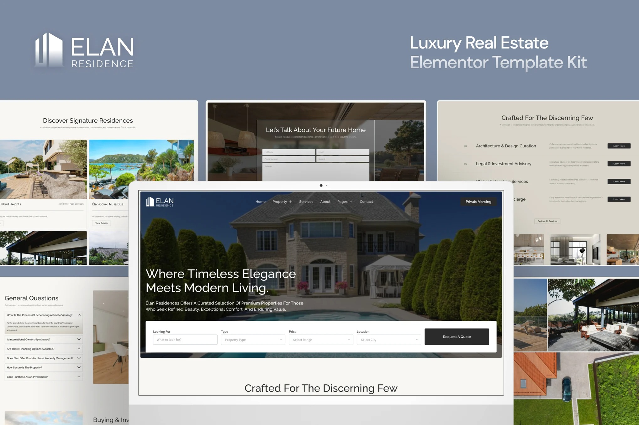 Elan - Luxury Real Estate Elementor Template Kit