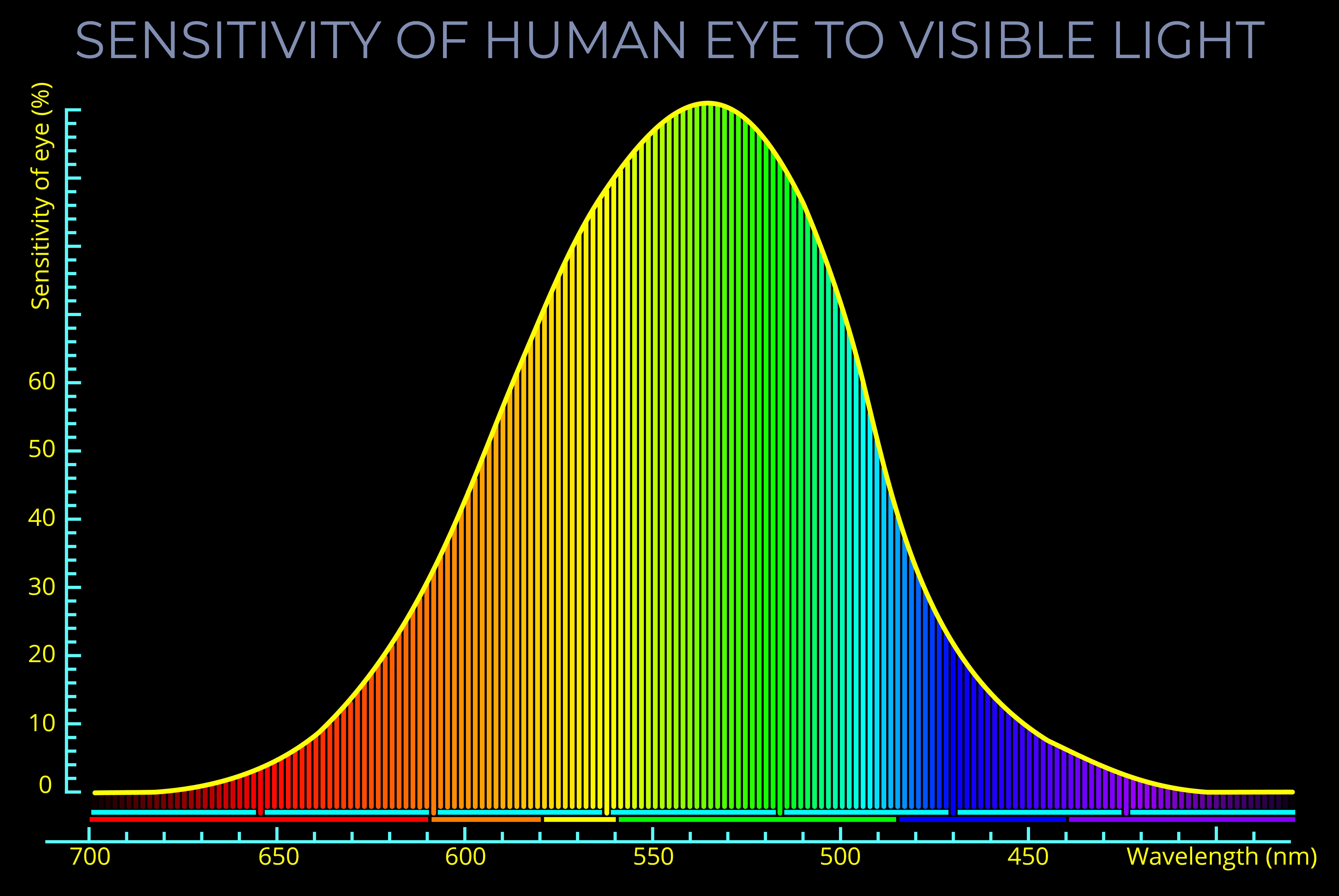 Sensitivity Of Eye To The Colour Spectrum