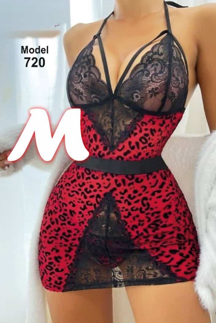 ⁦7200 lingerieلانجري فستان قصير بنقشة - تصميم جريء وأنيق من "ماليكا ستور" إسكندرية⁩ - الصورة ⁦1⁩