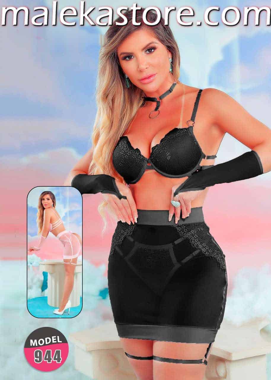 944 944 lingerie black لانجري أسود بلمسات دانتيل راقية - من Malekastore - الصورة 1