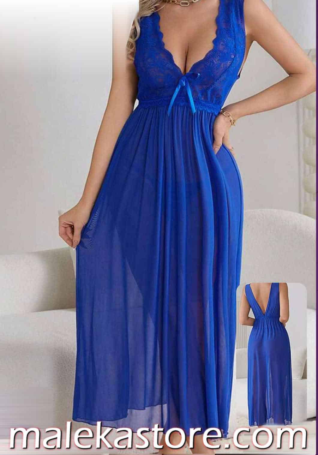 63 blue lingerie 63 blue لانجري أنثوي بفتحة صدر دانتيل - أناقة ورقي من Malekastore - الصورة 1