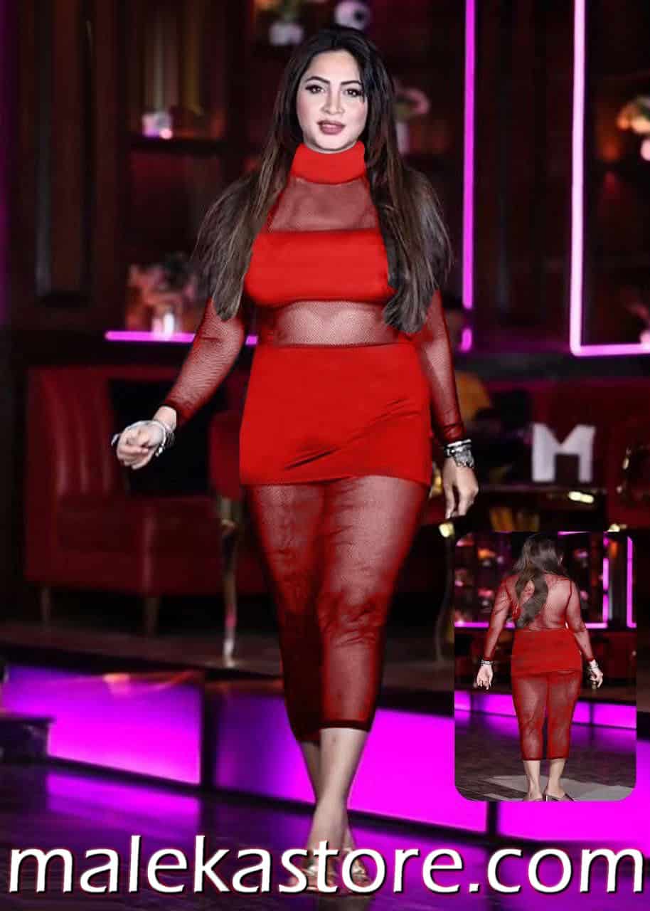 125 r 125 Lingerie لانجري أحمر شبكي بستايل جريء ومميز - إطلالة استثنائية من malekastore - الصورة 1