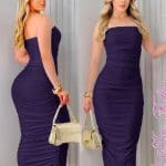 145 Lingerie parble فستان ميدي كلاسيكي بخصر مكشكش – إطلالة أنيقة للمناسبات | Maleka Store