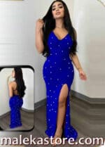 6010 blue DRESS LOLY فستان لولي، التصميم العصري الذي يجمع بين الرقة والفخامة. اطلبي فستان لولي الآن من متجر ملكة