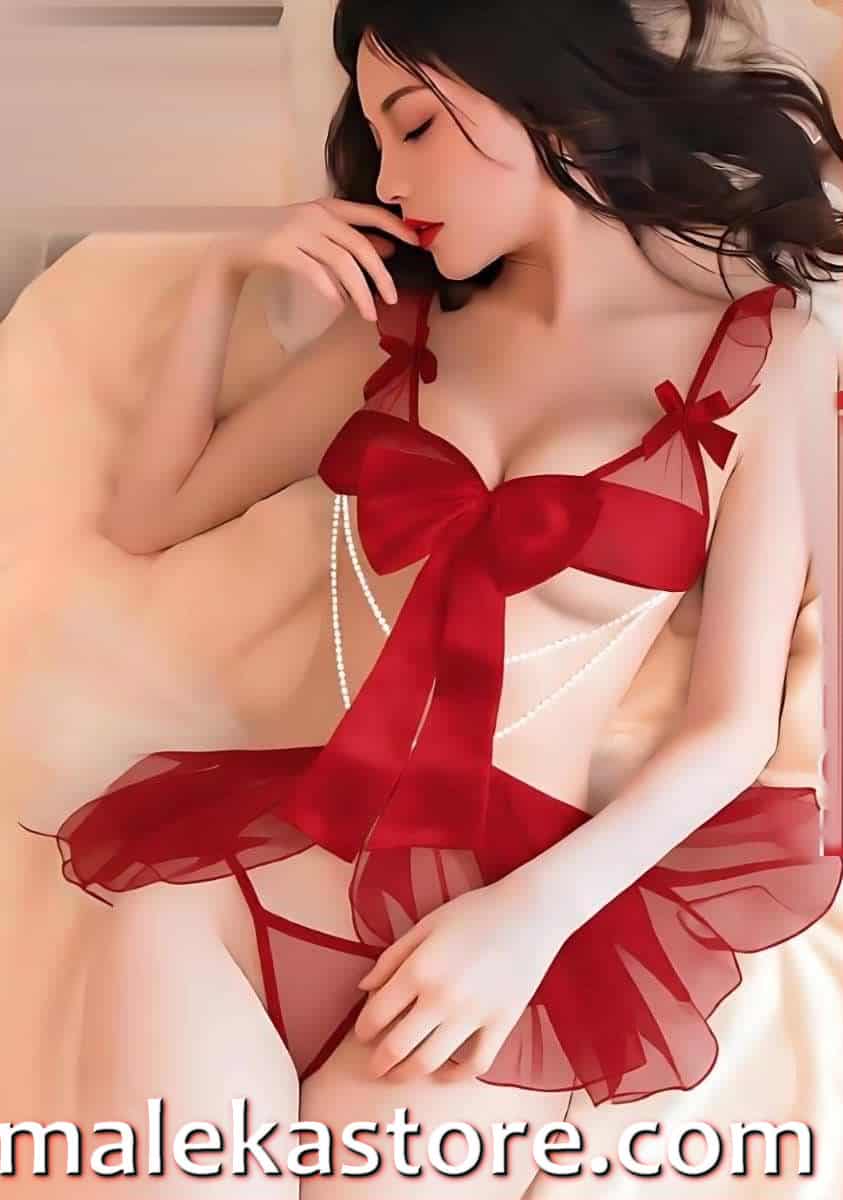387 R لانجري ابيض شيفون مثير