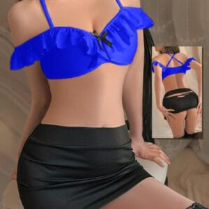 154 blueلانجيري نسائي راقي وجذاب بتصميم أنيق وخامات ناعمة