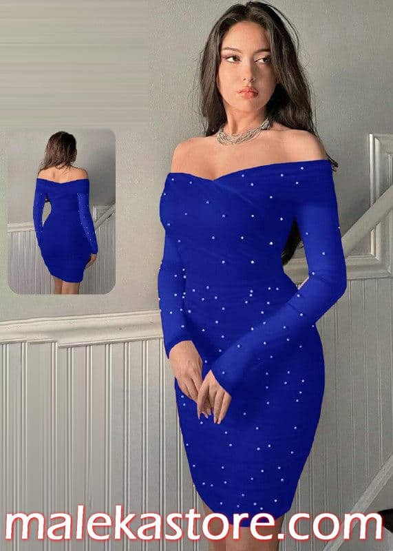 189 blue 189 blueفستان سهرة راقي بتصميم أنيق من متجر ملكة موديل