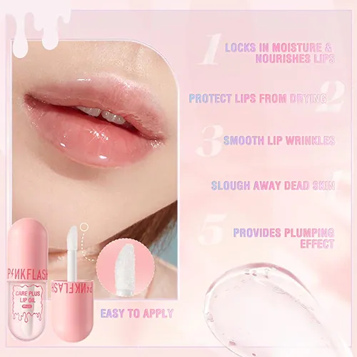 ⁦مرطب شفاه سائل من بينك فلاش Care Plus Lip Oil⁩ - الصورة ⁦3⁩