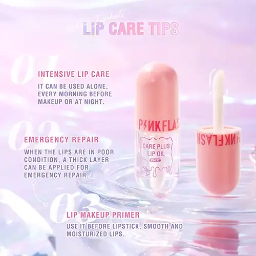 ⁦مرطب شفاه سائل من بينك فلاش Care Plus Lip Oil⁩ - الصورة ⁦4⁩