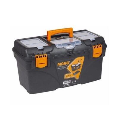 شنطة عدة بلاستيك MANO C.OR-21 مقاس 21 بوصة بحوافظ علوية باللون الأسود.