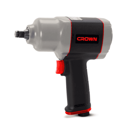 شنيور فك وربط بالهواء CROWN CT38115 بمقاس 1/2 بوصة وعزم دوران 800 نيوتن.متر، يعمل بالهواء المضغوط ومناسب لفك وربط المسامير والصواميل في ورش السيارات والصيانة الصناعية، ويوفر أداءً احترافيًا وقوة عالية للاستخدام المكثف.