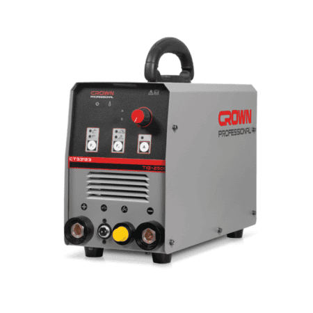 ماكينة لحام أرجون CROWN CT33123 بقدرة 200 أمبير وجهد تشغيل 220 فولت، تعمل بتقنية الإنفرتر، مناسبة للحام الستانلس ستيل والمعادن المختلفة في الورش والمصانع، وتوفر دقة عالية وأداءً احترافيًا في أعمال اللحام.
