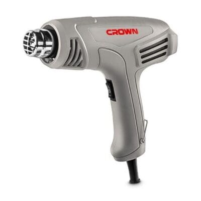 مسدس تسخين CROWN CT19017 بقدرة 1600 وات وسرعتين للتشغيل، مناسب لإزالة الدهانات، وفك الملصقات، وتركيب الأنابيب الحرارية، وأعمال الصيانة والاستخدامات الاحترافية في الورش.