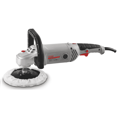 صاروخ تلميع CROWN CT13302 بقدرة 1300 وات وقطر 7 بوصة مع سرعات متغيرة، مناسب لتلميع السيارات والمعادن والأسطح المختلفة، ويوفر تحكمًا دقيقًا وتشطيبًا احترافيًا عالي الجودة.