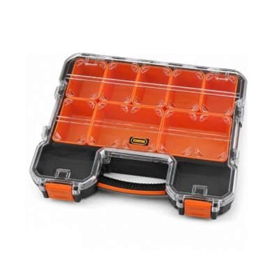 حافظة أدوات بلاستيك MANO PC17 مقاس 35×43×11 سم بغطاء شفاف وأقسام داخلية قابلة للإزالة