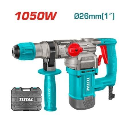 شاكوش تخريم وتكسير TOTAL TH110266 بقدرة 1050 وات وقوة تأثير 4.5 جول وظرف SDS Plus وأقصى حفر 26 مم.