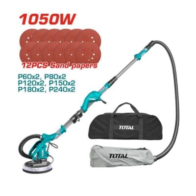 صنفرة حوائط TOTAL TWS10501 بقدرة 1050 وات وقرص 215 مم مع نظام تجميع الغبار وإضاءة LED.