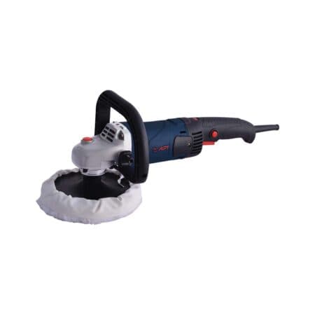 صاروخ تلميع APT DW06350-V2 بقدرة 1200 وات، مزود بقرص 180 مم (7 بوصة)، وسرعة متغيرة من 600 إلى 3000 لفة/دقيقة، مع مقبض D مريح وقفل للمفتاح، مناسب لتلميع السيارات والمعادن والأخشاب والرخام.