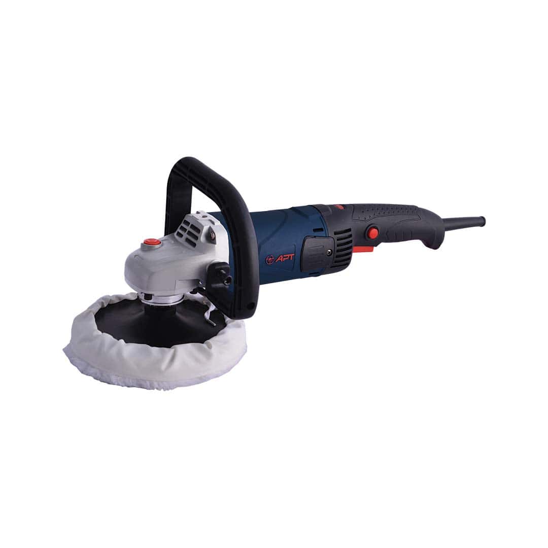 صاروخ تلميع 7 بوصة سرعات 1200 وات APT موديل DW06350-V2 صاروخ تلميع APT DW06350-V2 بقدرة 1200 وات، مزود بقرص 180 مم (7 بوصة)، وسرعة متغيرة من 600 إلى 3000 لفة/دقيقة، مع مقبض D مريح وقفل للمفتاح، مناسب لتلميع السيارات والمعادن والأخشاب والرخام.