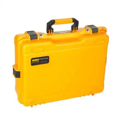 شنطة عدة بلاستيك MANO MTC330PP.Y صفراء شديدة التحمل مقاس 53×40×18 سم بفواصل وأرفف داخلية