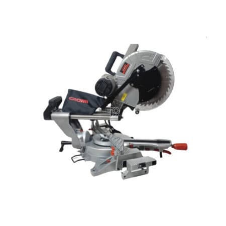ديسك CROWN CT15290P بقدرة 1800 وات وقرص 12 بوصة، مزود بذراع تلسكوبي ومؤشر ليزر لقص الأخشاب والزوايا بدقة عالية، مناسب لورش النجارة، وتصنيع الأثاث، وأعمال التشطيبات الاحترافية.
