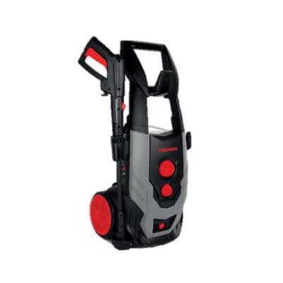 ماكينة غسيل ضغط عالي CROWN CT42065 بقدرة 2100 وات وضغط من 110 إلى 160 بار، مزودة بخاصية التحضير الذاتي، مناسبة لغسيل السيارات والأرضيات والواجهات والمعدات، وتوفر أداءً قويًا للتنظيف الاحترافي.