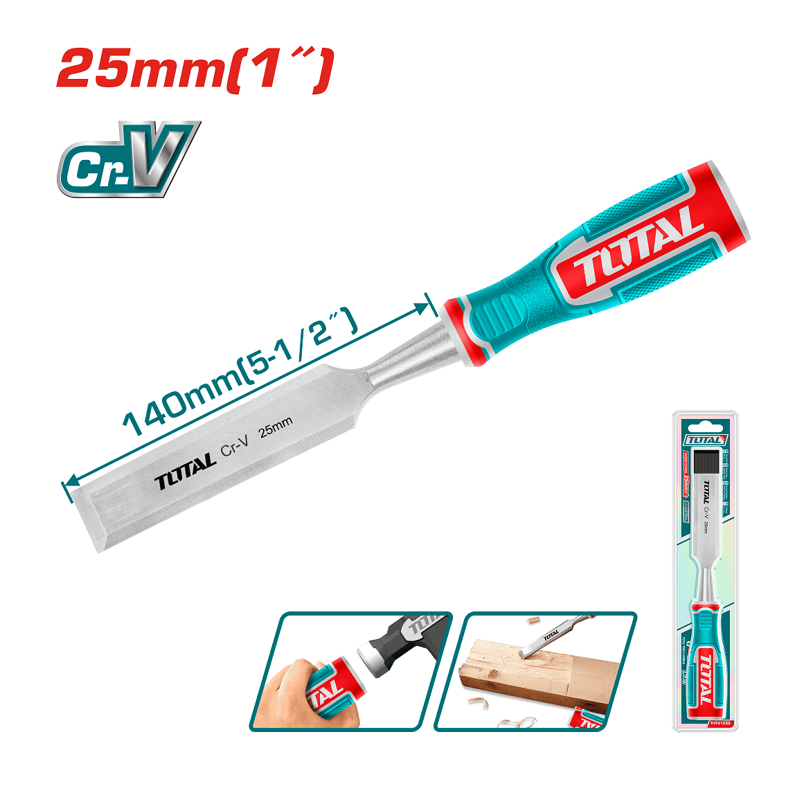 THT41256 ازميل صلب 25 مم توتال صيني - الصورة 1
