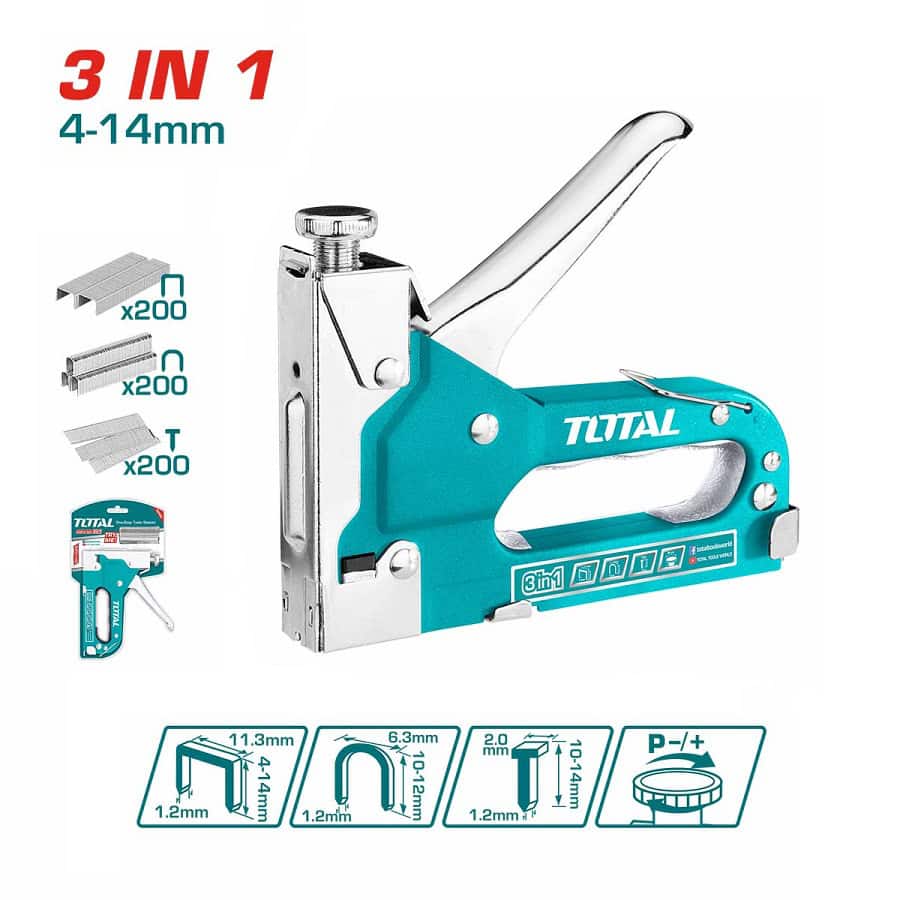 THT31143 دباسة يدوي 3 × 1 مسمار و دبوس توتال - الصورة 1