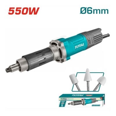 صاروخ الاسطمبات بوز طويل TOTAL TG55061 بقدرة 550 وات، مصمم لأعمال الجلخ والتشطيب والتلميع وإزالة الزوائد، خصوصًا في الأماكن الضيقة التي تحتاج إلى وصول أفضل وتحكم دقيق. يتميز بسرعة دوران عالية تصل إلى 29000 لفة/دقيقة، مع كولت 6 مم وهيكل تروس من الألومنيوم يوفر المتانة والثبات أثناء التشغيل. ويأتي الجهاز مع 3 أحجار بلحة بالإضافة إلى طقم شربون إضافي. ⚙️ المواصفات العلامة التجارية: TOTAL الموديل: TG55061 القدرة الكهربائية: 550 وات جهد التشغيل: 220–240 فولت التردد: 50/60 هرتز سرعة الدوران: 29000 لفة/دقيقة مقاس الكولت (Collet): 6 مم نوع المنتج: صاروخ اسطمبات بوز طويل هيكل التروس: ألومنيوم بلد المنشأ: الصين 📦 محتويات العبوة صاروخ اسطمبات بوز طويل TOTAL TG55061. 1 × طقم شربون إضافي. 3 × أحجار بلحة (Mounted Points). علبة كرتون ملونة. ⭐ أهم المميزات قدرة 550 وات. سرعة عالية تصل إلى 29000 لفة/دقيقة. كولت 6 مم. تصميم بوز طويل للوصول إلى الأماكن الضيقة. هيكل تروس من الألومنيوم. مناسب لأعمال الجلخ والتشطيب والتلميع. يأتي مع 3 أحجار بلحة. طقم شربون إضافي لزيادة فترة الاستخدام.