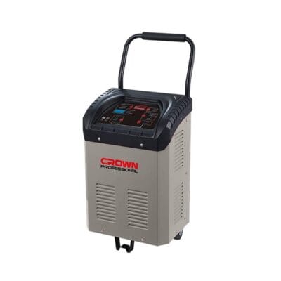 شاحن ومقوم بطارية CROWN CT37036 يعمل على 12 و24 فولت مع قدرة مارش تصل إلى 600 أمبير، مناسب لشحن بطاريات السيارات والشاحنات والمساعدة على تشغيل المحركات، ويتميز بأداء احترافي للاستخدام في الورش ومراكز الصيانة.