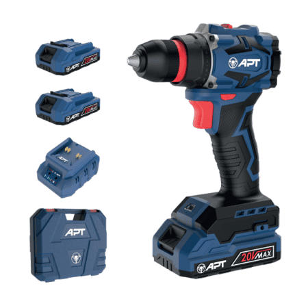 شنيور APT براشليس 20 فولت شنيور بطارية 50 نيوتن متر ببطاريتين دريل لاسلكي APT ظرف معدن 13 مم APT Cordless Drill DW0611045-2.0x2BMC