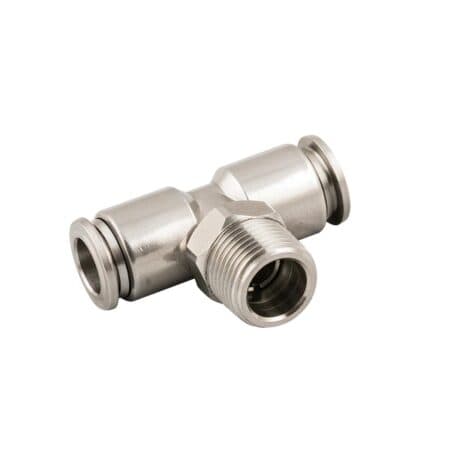 وصلة هواء حرف T معدن وصلة هواء قلاووظ خارجي وصلة هواء خرطوم معدن Air Fitting T MPT