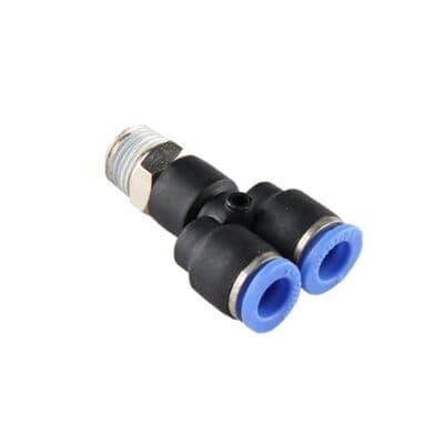 وصلة هواء حرف Y بلاستيك وصلة هواء واي قلاووظ خارجي وصلة توزيع هواء 2 ناحية خرطوم Air Y Fitting TPX-06-01
