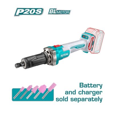 صاروخ اسطمبات Brushless TOTAL TDGLI2001 بجهد 20 فولت وظرف 6 مم وسرعة تصل إلى 30000 لفة في الدقيقة بدون بطارية أو شاحن.