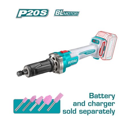 صاروخ اسطمبات Brushless TOTAL TDGLI2001 بجهد 20 فولت وظرف 6 مم وسرعة تصل إلى 30000 لفة في الدقيقة بدون بطارية أو شاحن.