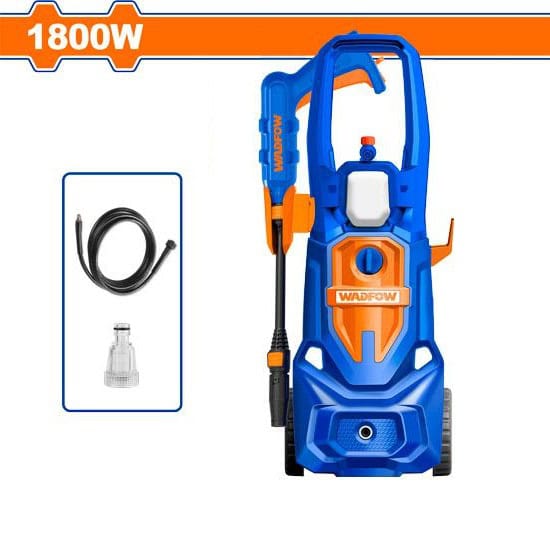 ماكينة غسيل ضغط عالي 130 بار 1800 وات WADFOW WHP3A18 ماكينة غسيل ضغط عالي WADFOW WHP3A18 بقدرة 1800 وات وضغط 130 بار لتنظيف السيارات والأرضيات والجدران بكفاءة عالية.
