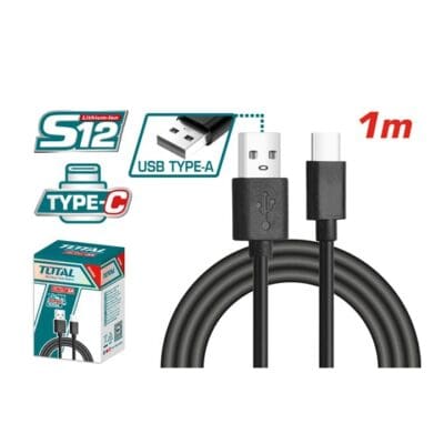 كابل USB من النوع A إلى Type C طول 1 متر 3 امبير توتال TOTAL TIUCC01