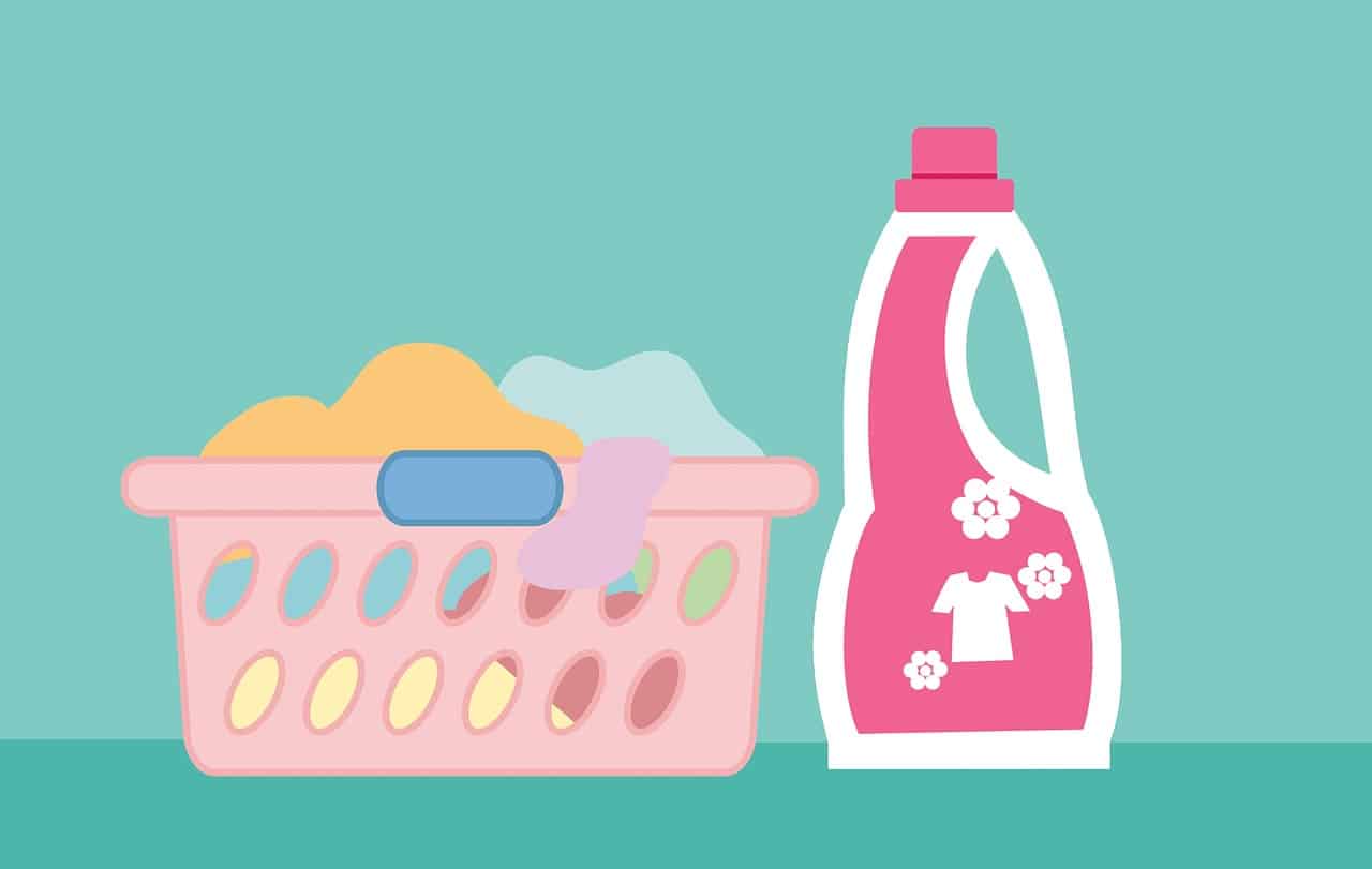 washing basket and detergent