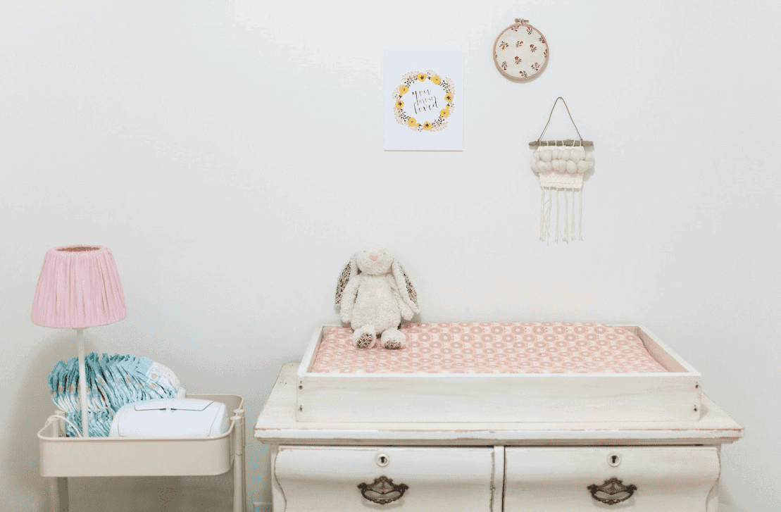 changing table in a baby's room