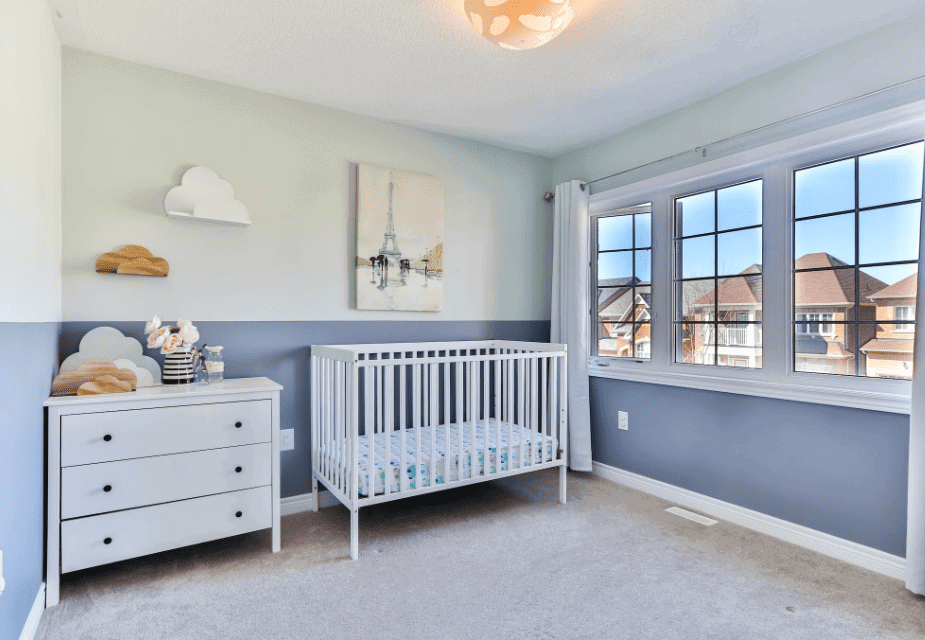 Baby's room with a crib in the corner