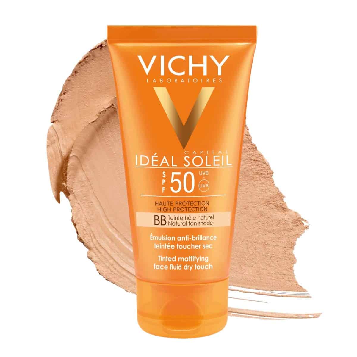 Vichy Capital Soleil BB Tinted Dry Touch Face Fluid SPF50-2 واقي شمس كابيتال سوليل بي بي تينتد مات من فيشي - الصورة 1