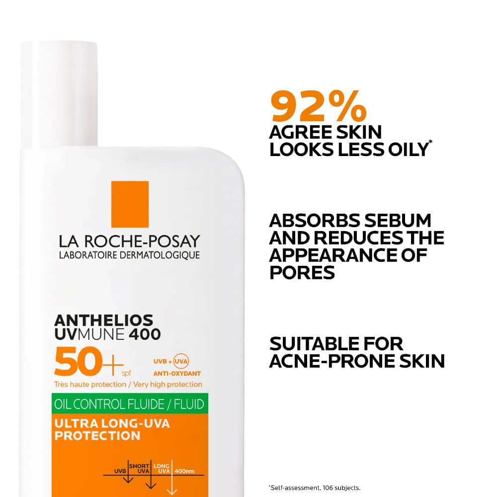 La Roche-Posay Anthelios UVMUNE 400 Oil Control Fluid SPF50+ واقي شمس سائل SPF50 يو في مون 400 للبشرة الدهينة من لاروش بوزيه - الصورة 1