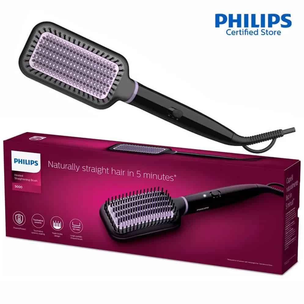 Philips Heated Straightening Brush BHH880_00 فرشاة فرد الشعر الحرارية BHH880/00 من فيليبس - الصورة 1