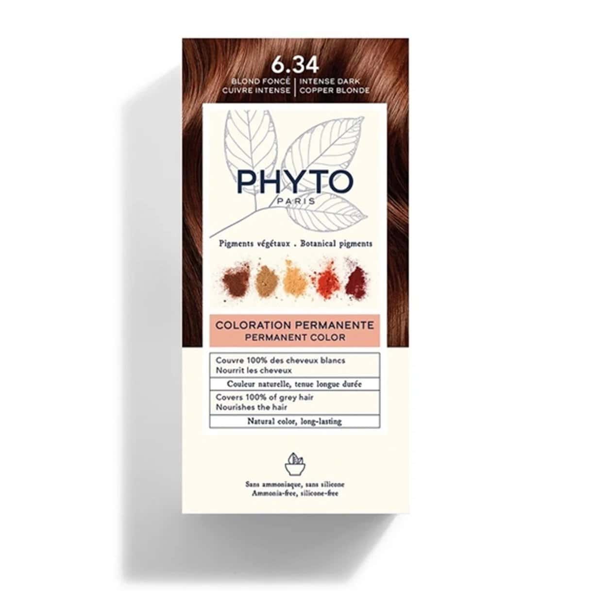 Phyto Phytocolor 6.34 Intense Dark Copper Blonde صبغة شعر فيتو كولور 6.34 أشقر نحاسي داكن مكثف - الصورة 1