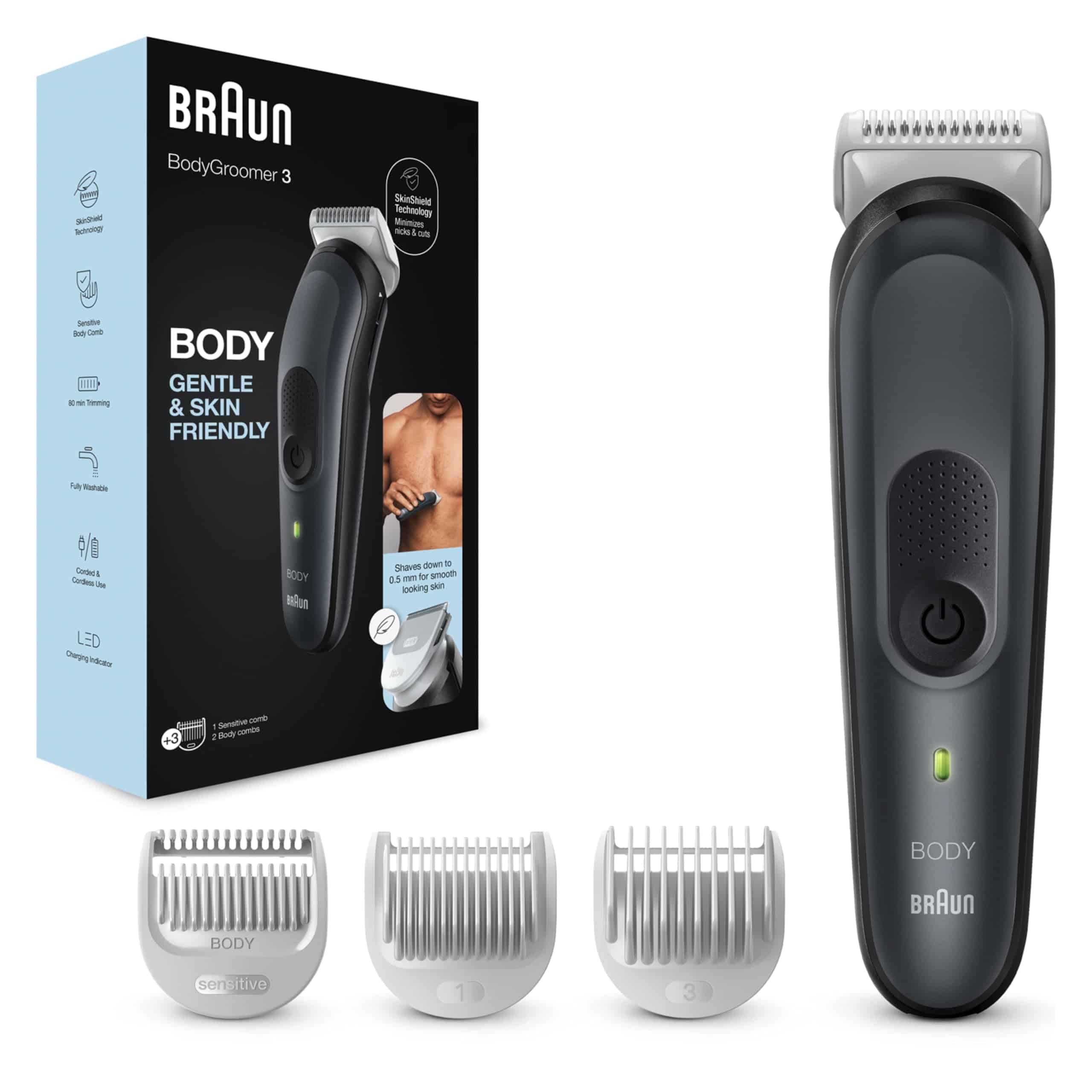 Braun Body Groomer Series 3 BG3340 ماكينة حلاقة بادي جرومين BG3340 من براون - الصورة 1