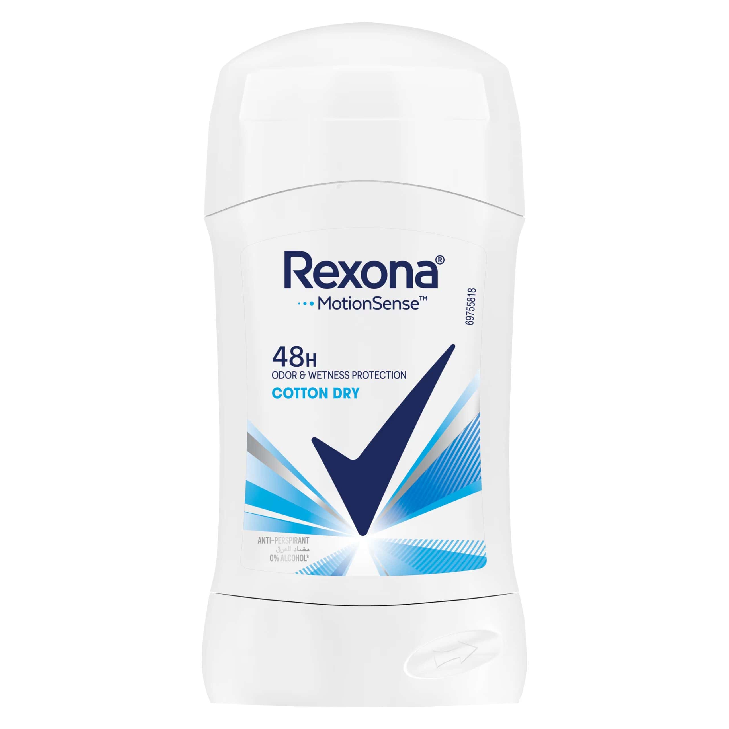 Rexona MotionSense Woman Cotton Dry مزيل استيك ريكسونا موشن سينس وومن كوتون دراي - الصورة 1