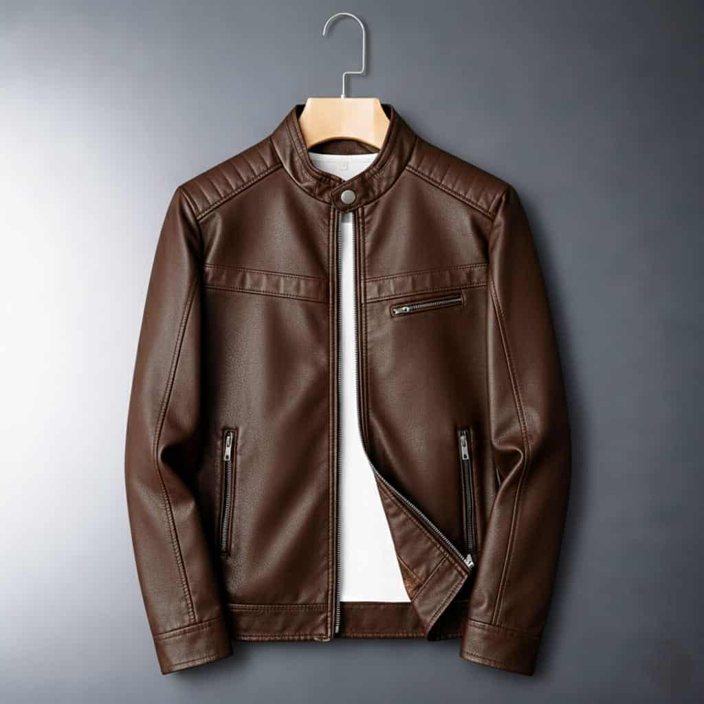 ⁦جاكت جلد رجالي⁩ - الصورة ⁦3⁩