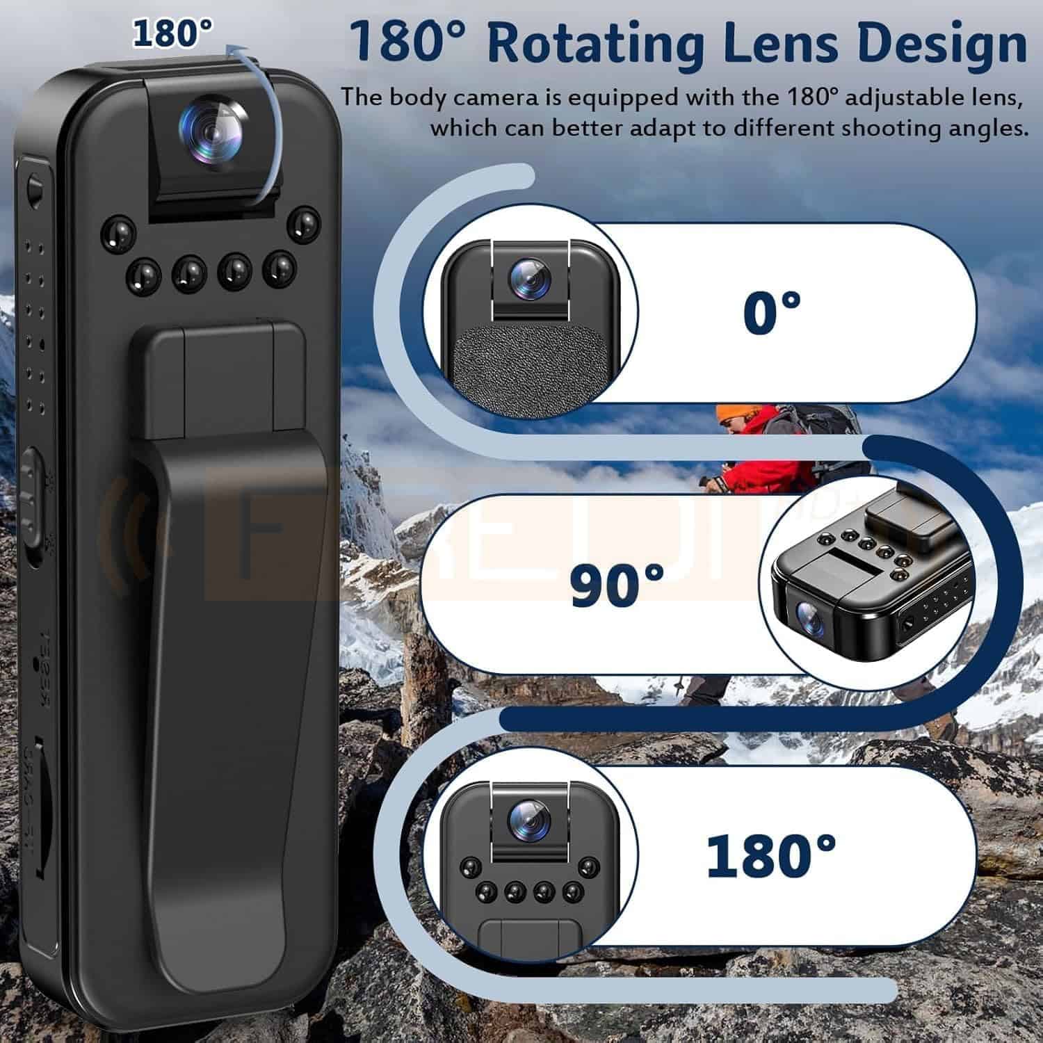 ⁦كاميرا مراقبة صغيرة قابلة للارتداء WiFi Full HD 1080P⁩ - الصورة ⁦2⁩