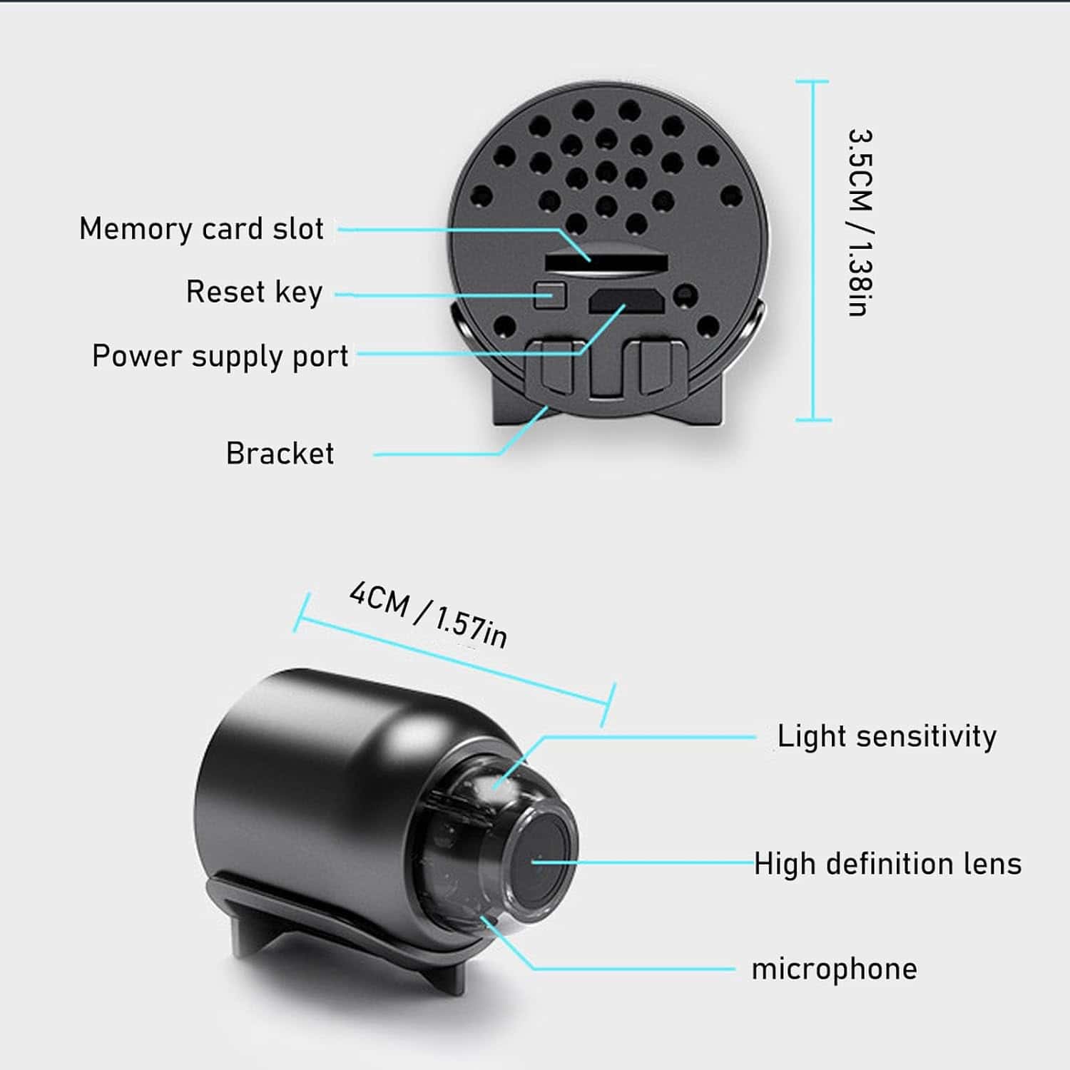 ⁦كاميرا مراقبة واي فاي صغيرة X5 Mini WiFi Camera⁩ - الصورة ⁦2⁩