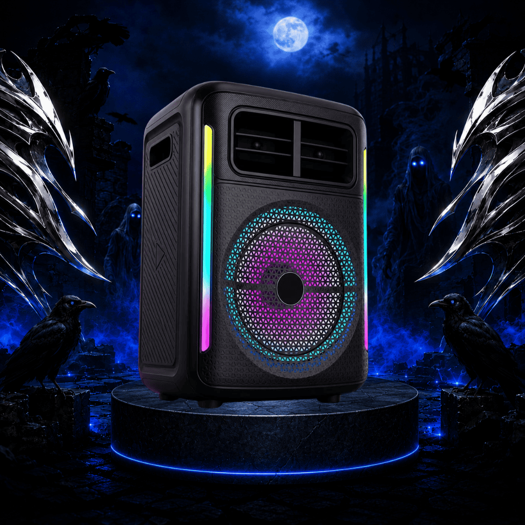 ⁦سماعة بلوتوث محمولة Kakusiga Karaoke Speaker – صب لاسلكي RGB بصوت قوي ودعم USB وTF⁩ - الصورة ⁦1⁩